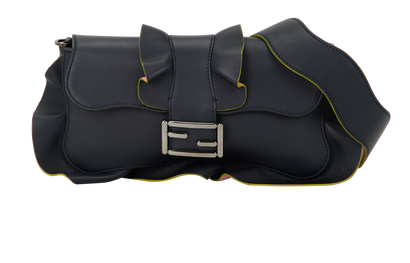 Waves Baguette, &pound;750, Handbags, Navy, Leather, Front view